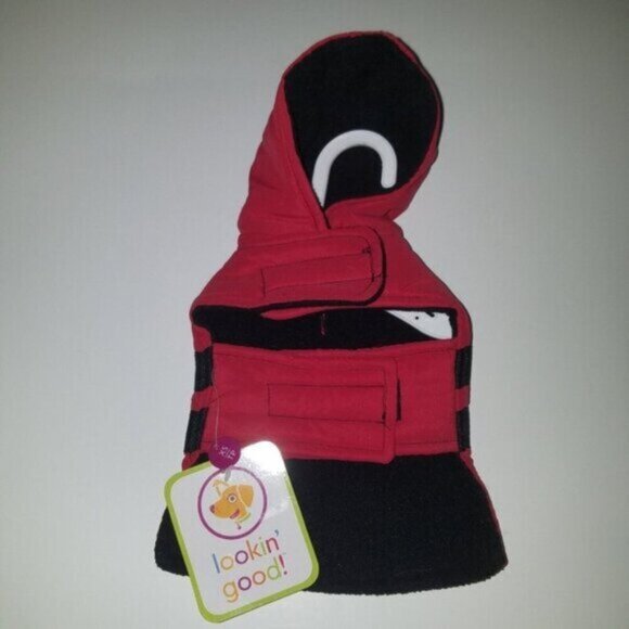 NEW Lookin Good Hooded Red Parka Pet Dog Coat Size XS - Picture 1 of 10